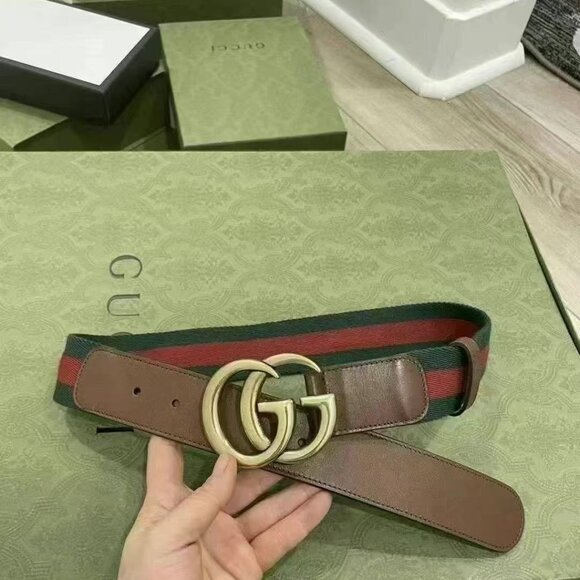 NWOT Authentic Gucci Web Belt with double G buckle - Picture 1 of 2